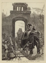 Entry of the Prince of Wales into Jummoo with the Maharajah of Cashmere